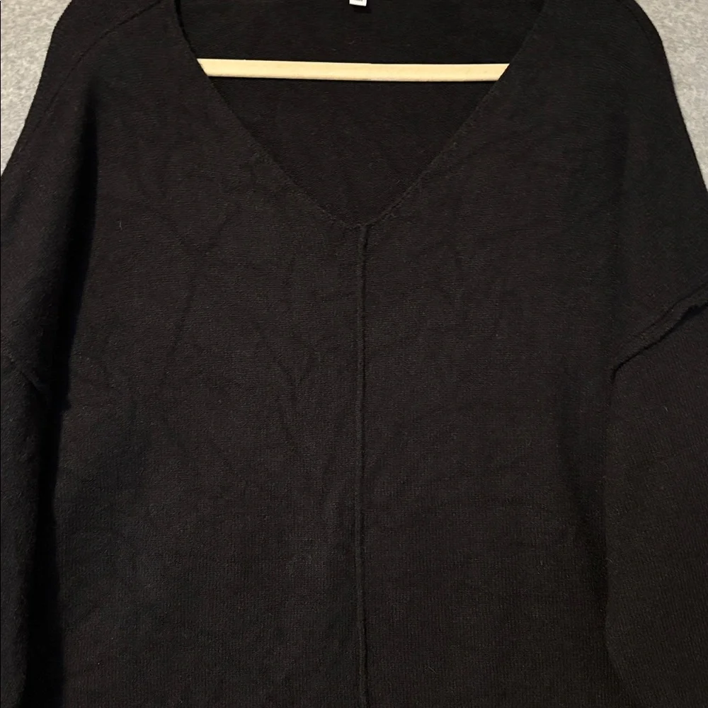 White Birch Textured Knit Oversized Sweater Women's Size XL Black